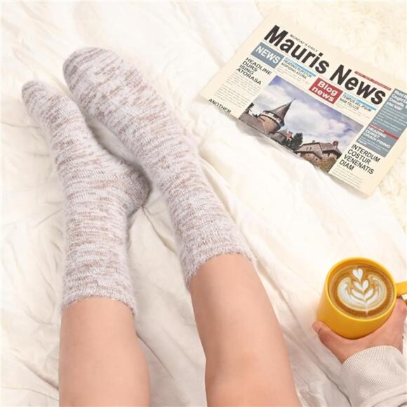 New 5 Pairs Fuzzy Soft Cozy Comfortable Socks for Women, Casual Sleep Comfy Sock - Picture 3 of 6